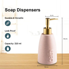 Kuber Industries Liquid Soap Dispenser | Handwash Soap Dispenser | Soap Dispenser for Wash Basin | Shampoo Dispenser Bottle | Bathroom Dispenser Bottle | 3 Piece | 320 ml | Blue