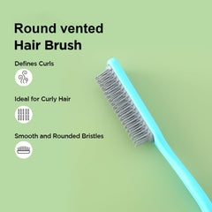 Kuber Industries Hair Brush | Flexible Bristles Brush | Hair Brush with Paddle | Straightens & Detangles Hair Brush | Suitable For All Hair Types | C19-BLE-S | Small | 3 Piece | Blue