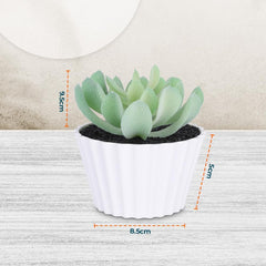 Kuber Industries Artificial Plants for Home D�cor|Natural Looking Indoor Fake Plants with Pot|Artificial Flowers for Decoration-Pack of 2 (Green)