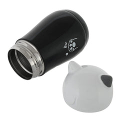 Heart Home Small Stainless Steel Hot & Cold Vacuum Thermos Travel Mug Tea Water Bottle Coffee Flask, 280ml (Black), Standard