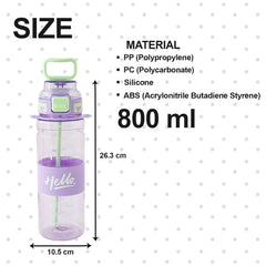 Kuber Industries Pack of 3 Kids Water Bottle With Straw |Sipper Water Bottle For Kids Boys Girls| Water Bottle with Locking Flip Lid | 800 ml |Purple | SYZ-7740A