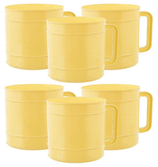 Kuber Industries Plastic Bathroom Mug, 1 Ltr., Pack of 6 (Cream)