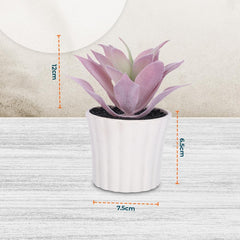 Kuber Industries Artificial Plants for Home D?cor|Natural Looking Indoor Fake Plants with Pot|Artificial Flowers for Decoration-Pack of 4 (Lavender)