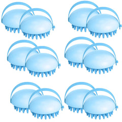 Kuber Industries Hair Massager Brush | Soft Silicone Bristles | Shampoo Brush for Hair Washing | Scalp Massager | Massager Brush For Dandruff | 12 Piece | Pack of 4 | XJBLEU | Blue