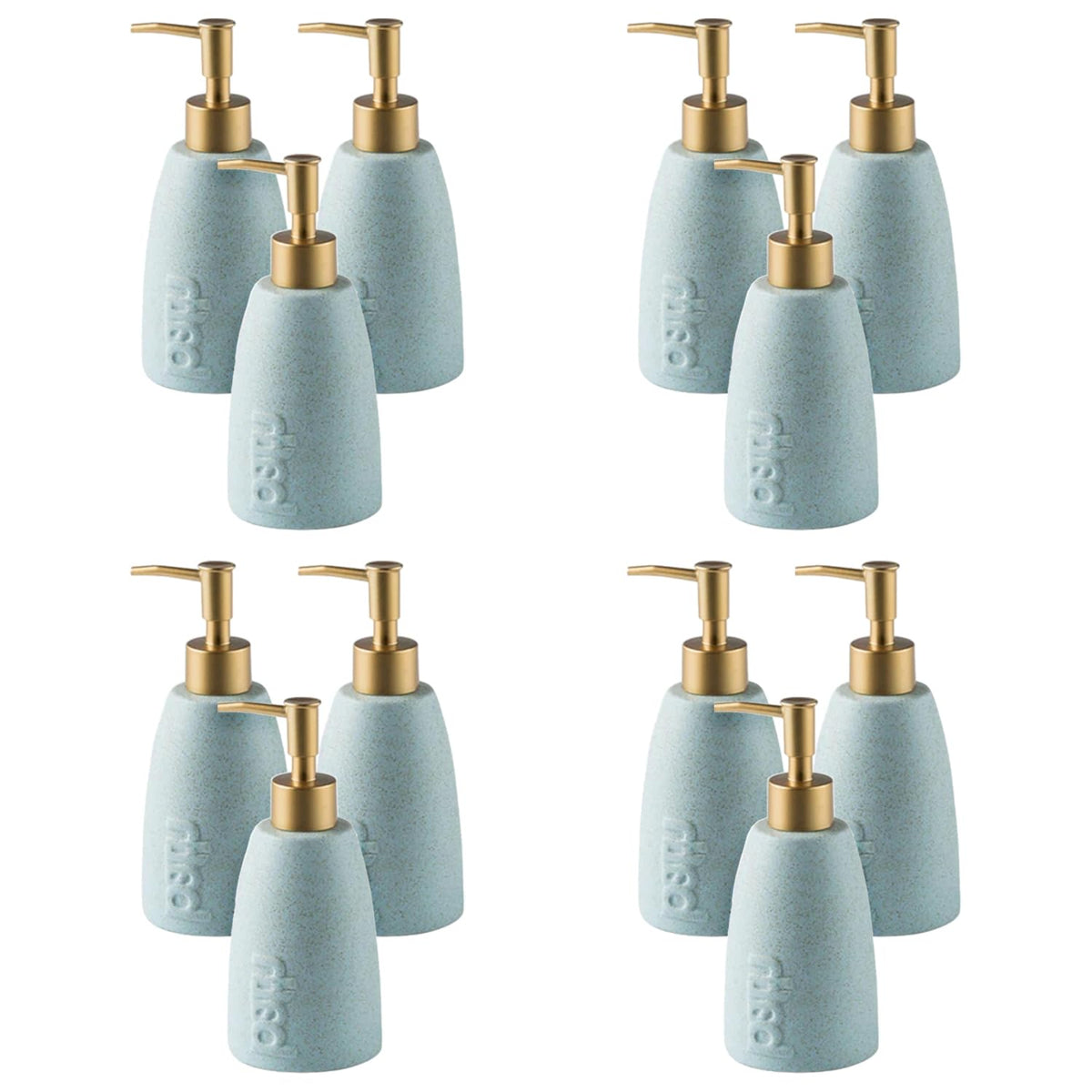 Kuber Industries Liquid Soap Dispenser | Handwash Soap Dispenser | Soap Dispenser for Wash Basin | Shampoo Dispenser Bottle | Bathroom Dispenser Bottle | 12 Piece | Pack of 4 | 320 ml | Blue