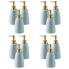 Kuber Industries Liquid Soap Dispenser | Handwash Soap Dispenser | Soap Dispenser for Wash Basin | Shampoo Dispenser Bottle | Bathroom Dispenser Bottle | 12 Piece | Pack of 4 | 320 ml | Blue
