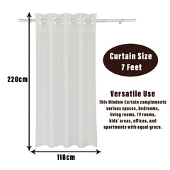 Kuber Industries Door Curtain | Sheer Door Curtains | Parda for Living Room | Bedroom Balcony Parda | Door Curtain Parda for Home Décor | Lining Net | 7 Feet | Cream