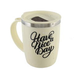 Kuber Industries Insulated BPA Free Plastic Coffee Mug with Lid, Pack of 2 (Grey)
