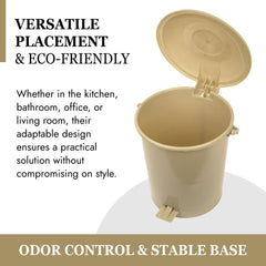 Heart Home Dustbin|Plastic Swinging Lid Dustbin|Pedal Dustbin with Lid|Dustbin for Kitchen|Wet & Dry Waste Pedal Dustbins|Trash Can|10 LTR|Beige
