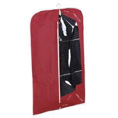 Kuber Industries 3 Pieces Half Transparent Non Woven Men's Coat Blazer Suit Cover (Maroon) -CTKTC41391