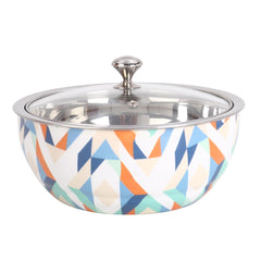 Kuber Industries Pack of 2 Stainless Steel Insulated Hotpot Roti Box with Transparent Glass Lid | 1.5L Double Walled Chapati Casserole for Serving - Multicolor