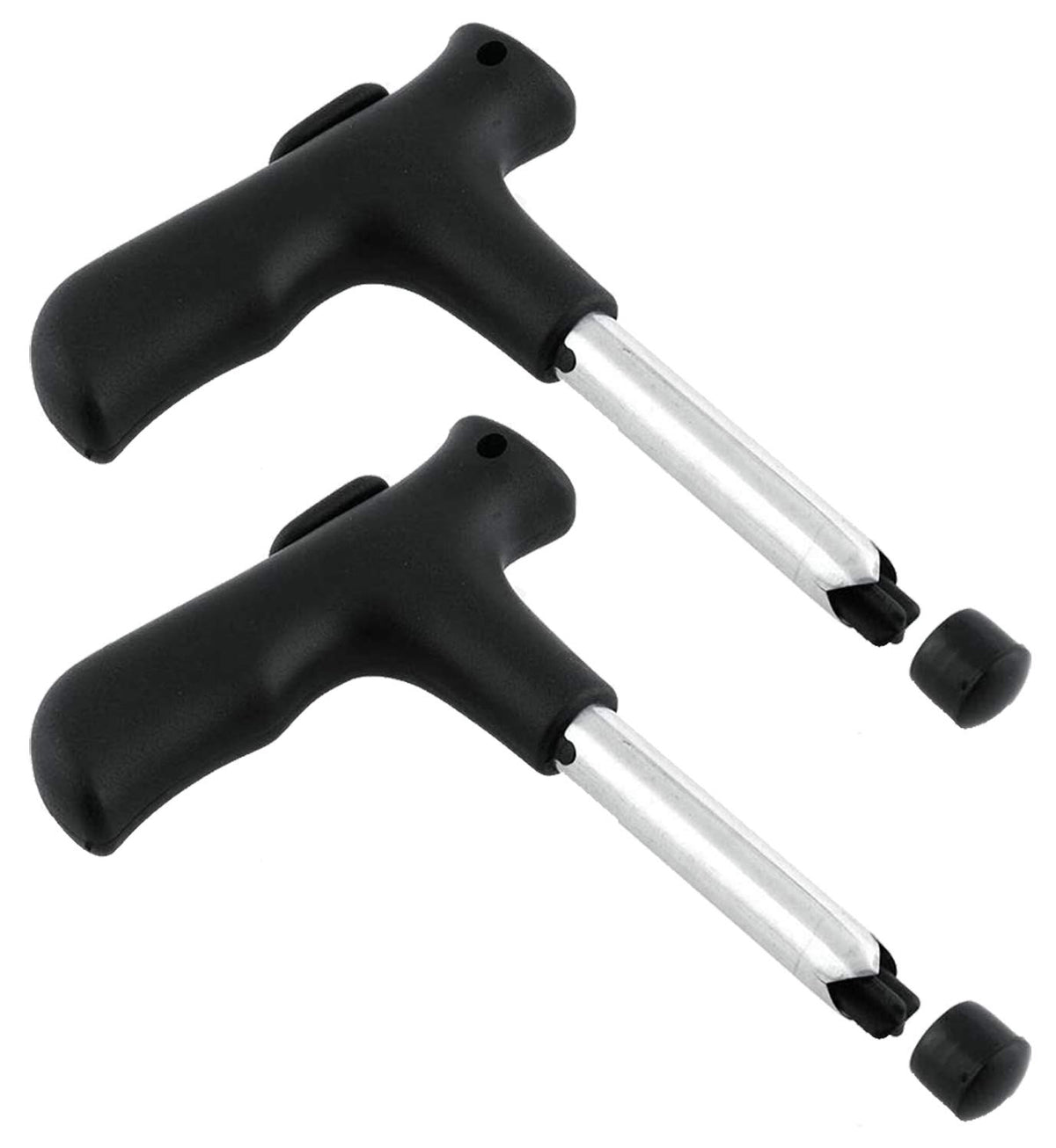 kuber industries Stainless Steel 2 Pieces Coconut Opener Coconut Knife Opener Coconut Opening Fruit Knife Tool (Black)