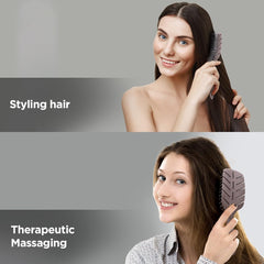 Kuber Industries Hair Brush | Detangler Hair Brush | Leaf Flexible Bristles | Hair Brush with Paddle | Quick Drying Hair Brush | Suitable For All Hair Types | 6 Piece | Pack of 2 | HSBIOCFE | Coffee