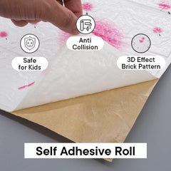 Homestic Foam Brick Pattern 3D Wallpaper for Walls|Soft PE Foam|Easy to Peel, Stick & Remove DIY Wallpaper|Suitable on All Walls|Pack of 5 Sheets, 70 cm X 77 cm