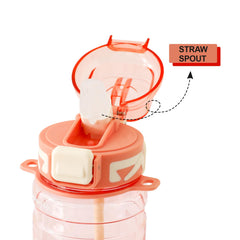 Kuber Industries Pack of 5 Kids Water Bottle With Straw |Sipper Water Bottle For Kids Boys Girls| Water Bottle with Locking Flip Lid | 800 ml |Pink | SYZ-7740B