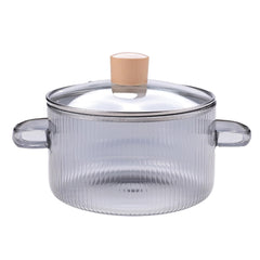 Kuber Industries Borosilicate Glass 1.45L Saucepan with Lid & Handle | Induction Pan Cookware | Handi for Cooking | Microwave Safe | Cooktop for Tea/Milk/Pasta/Noodles/Rice | Transparent