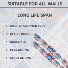 Homestic PET Wallpaper for Walls Living Room I Self-Adhesive, Oilproof, Heat Resistant and Waterproof I DIY Floral Design Wall Sticker I Pack of 1 Roll, 60cmx300cm