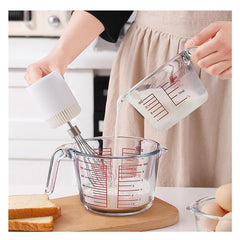 Kuber Industries Pack of 2 Borosilicate Glass Measuring Cup | 500ml & 1000ml | Microwave & Dishwasher Safe | Baking Measuring Cup with Handle | Kitchen Accessory Items