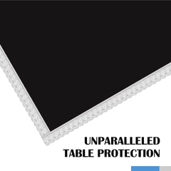 Heart Home Dining Table Cover | PVC Table Cloth Cover | 6-Seater Table Cloth | Table Protector Cover | Table Cover for Dining Table | Silver Lace Table Cover | 60x90 Inch | DTC | Black