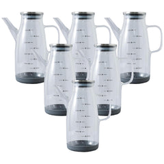 Kuber Industries Oil Dispenser | Borosilicate Oil containers for Kitchen | Oil Pourer | Glass Oil Dispenser Bottle with Cap and Handle | Oil Conatiner | 1000 ML | MRX-2307 | Pack of 6 | Transparent