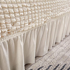 Kuber Industries Pack of 2 Sofa Cover | Two-Seater Sofa Cover | Sofa Chair Cover | Couch Cover for Hall | Universal Sofa Slipcover | Elastic Spandex Sofa Cover for Living Room | TSSC001 | White
