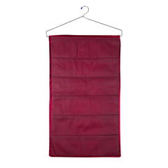 Kuber Industries Hanging Organizer | Satin Storage Hanger | 6 Pocket Hanging Organizer | Storage Organizer with Hanger | Jewellery Kit | Jewellery Hanging Organizer | Maroon