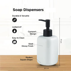 Homestic Liquid Soap Dispenser | Handwash Soap Dispenser | Soap Dispenser for Wash Basin | Shampoo Dispenser Bottle | Bathroom Dispenser Bottle | 300 ML | White