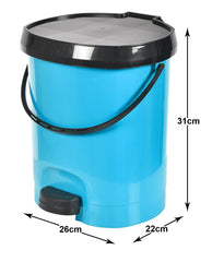 Heart Home Multiuses Plastic Pedal Dustbin, Waste Bin, Trash Can With Detachable Bucket, 10 Litre (Blue)-47HH0721