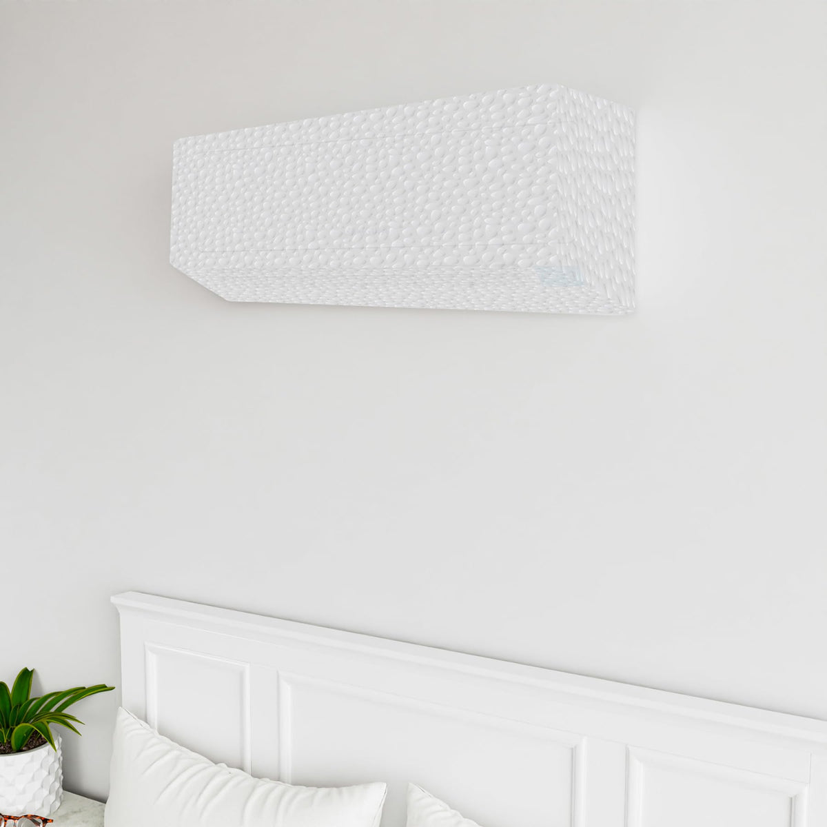 Kuber Industries AC Cover | PVC Stone Design AC Cover | AC Cover for Indoor | Dustproof AC Cover | Waterproof AC Cover | 1.5 Ton Ac Cover | White