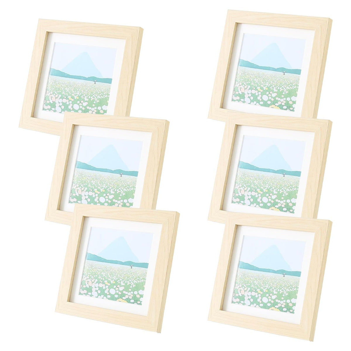 Kuber Industries Photo Frame For Home D?cor|Use Horizontal & Vertical|Crystal Clear Glass|Perfect For Home, Office And Shop "18.2x18.2CM"-Pack of 6 (Natural)