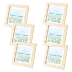 Kuber Industries Photo Frame For Home D?cor|Use Horizontal & Vertical|Crystal Clear Glass|Perfect For Home, Office And Shop "18.2x18.2CM"-Pack of 6 (Natural)