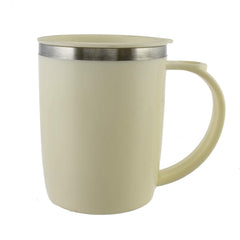 Kuber Industries Insulated BPA Free Plastic Coffee Mug with Lid, Pack of 2 (Grey)