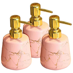 Urbane Home Liquid Soap Dispenser | Handwash Soap Dispenser | Soap Dispenser for Wash Basin | Shampoo Dispenser Bottle | Bathroom Dispenser Bottle | 3 Piece | 260 ml | JY00099PK | Pink