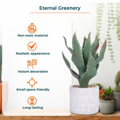 Kuber Industries Artificial Plants for Home Décor|Natural Looking Indoor Fake Plants with Pot|Artificial Flowers for Decoration-Pack of 2 (Green)