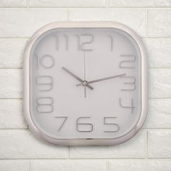 Homestic Wall Clock | Fancy Watch Wall Clocks | Office Wall Clock | Clock for Living Room | Clock for Bedroom | Clock for Hall | Machinery-Quartz | 12 Inch | 2016B-Silver