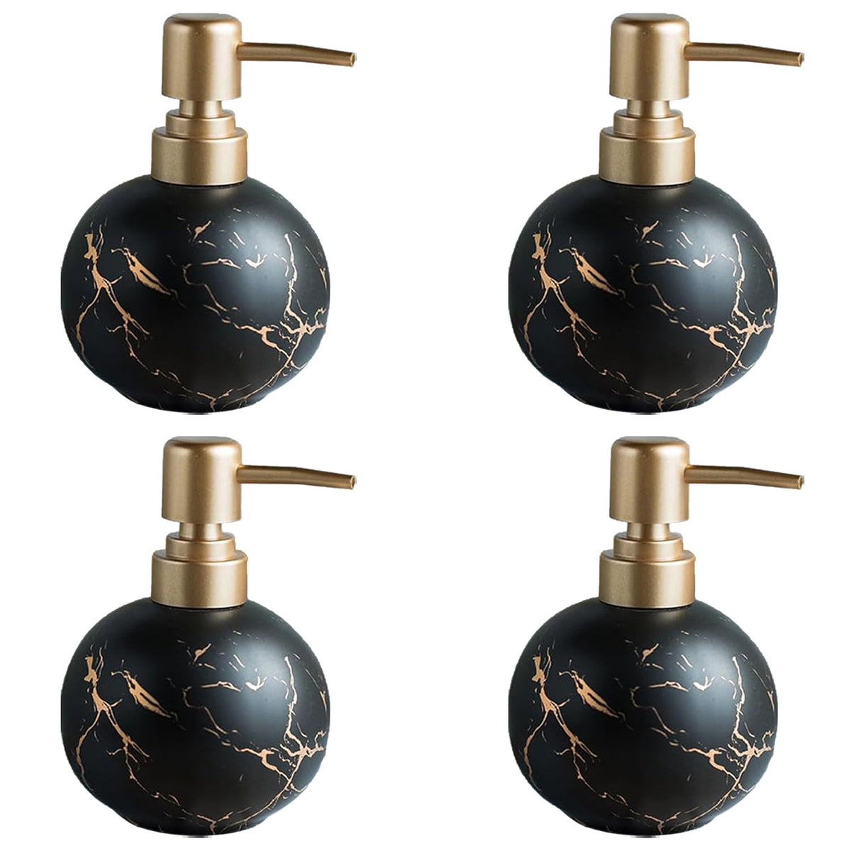 Kuber Industries Liquid Soap Dispenser | Handwash Soap Dispenser | Soap Dispenser for Wash Basin | Shampoo Dispenser Bottle | Bathroom Dispenser Bottle | Pack of 4 | ZX022BK | 300 ml | Black