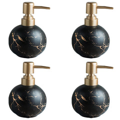 Kuber Industries Liquid Soap Dispenser | Handwash Soap Dispenser | Soap Dispenser for Wash Basin | Shampoo Dispenser Bottle | Bathroom Dispenser Bottle | Pack of 4 | ZX022BK | 300 ml | Black