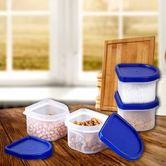 Kuber Industries Storage Utility Container|Plastic Unbreakable Food Storage Jar|Leak Roof,BPA Free Food Kitchen Organizer With Lid,250 ML,Set Of 6 (White) (Pack Of 5)