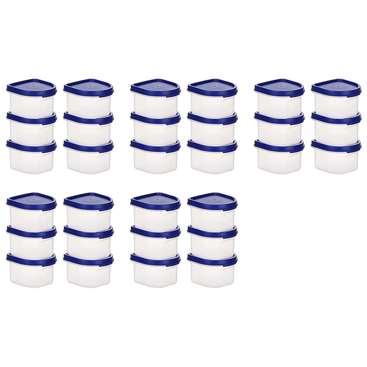 Kuber Industries Storage Utility Container|Plastic Unbreakable Food Storage Jar|Leak Roof,BPA Free Food Kitchen Organizer With Lid,250 ML,Set Of 6 (White) (Pack Of 5)