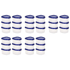 Kuber Industries Storage Utility Container|Plastic Unbreakable Food Storage Jar|Leak Roof,BPA Free Food Kitchen Organizer With Lid,250 ML,Set Of 6 (White) (Pack Of 5)