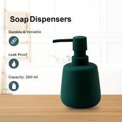 Kuber Industries Liquid Soap Dispenser | Handwash Soap Dispenser | Soap Dispenser for Wash Basin | Shampoo Dispenser Bottle | Bathroom Dispenser Bottle | Pack of 5 | JY00159GN | 260 ml | Green