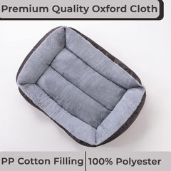Kuber Industries Dog & Cat Bed|Polyester Face with Cotton & Polyester Filling|Comfortable and Durable|Rectangle Pet Bed for Enhanced Stretching Space|Machine Wash|QY036BR-M|Brown (Pack of 6)