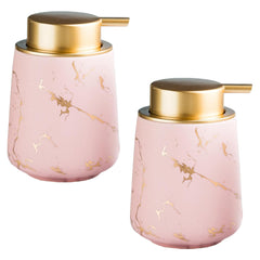 Kuber Industries Liquid Soap Dispenser | Handwash Soap Dispenser | Soap Dispenser for Wash Basin | Shampoo Dispenser Bottle | Bathroom Dispenser Bottle | Pack of 2 | ZX010PK | 400 ml | Pink
