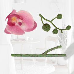 Heart Home Flowers Orchid | Artificial Flower Orchid | Flower Orchid for Vase Pot | Artificial Flower for Home Décor | Orchids Artificial Flower for Vase | Pack of 6 | Pink