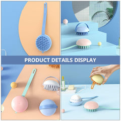Kuber Industries Hair Massager Shampoo Brush | Soft Silicone Bristles | Shampoo Brush for Hair Washing | Massager Brush For Dandruff | XJWTEU-XJBLEU | White & Blue