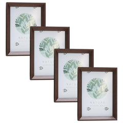 Kuber Industries Photo Frame For Home Décor|Use Horizontal & Vertical|Crystal Clear Glass|Perfect For Home, Office And Shop "14.2x19.3CM"-Pack of 4 (Brown)