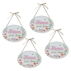 Kuber Industries Door Decor Panel|Wall Hanging Wooden Frame Board-Pack of 4 (White)