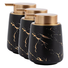 Kuber Industries Liquid Soap Dispenser|Handwash Soap Dispenser|Soap Dispenser for Wash Basin|Shampoo Dispenser Bottle|Bathroom Dispenser Bottle|3 Piece|400 ml|ZX010BK|Black