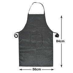 Kuber Industries Linning Printed Oil Stain Resistant Cooking Kitchen Apron for Men Women with 1 Front Pocket (Black)