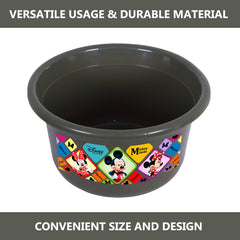 Kuber Industries Disney Check Bath Tub | Versatile Utility Gaint Tub | Plastic Bath Tub for Baby | Clothes Washing Tub For Bathroom | Feeding Pan Tub | TUB-25 LTR | Gray